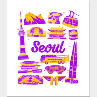 Seoul Cityscape Landmark Posters and Art